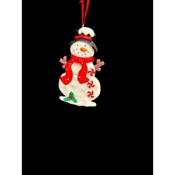 New Kurt S. Adler Christmas snowman clay dough peppermint ornament - Picture 1 of 2